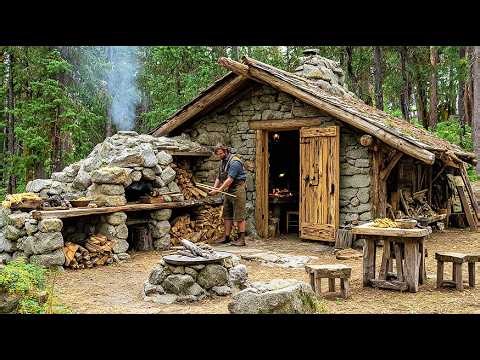 $0 Budget: 10 Days Evolution Building a Permanent Off-Grid Home from Natural Materials
