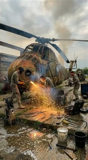 Removing Rust from an Old Helicopter 🚁 Satisfying Restoration