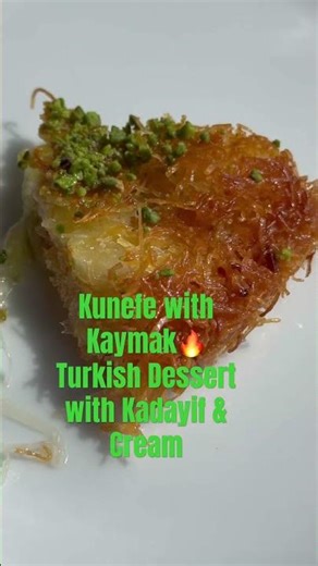 Kunefe with Kaymak 🧀🔥 Turkish Dessert with Kadayif & Cream