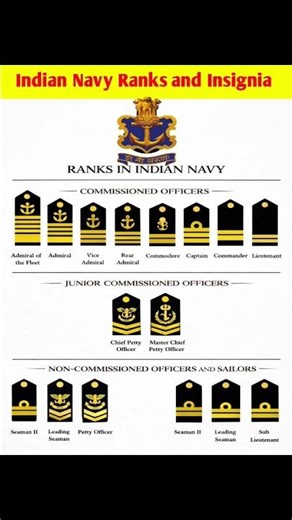 Indian Navy Ranks Structure and Insignia #shorts