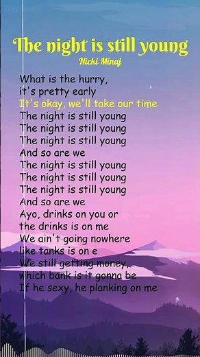 Nicki Minaj - The Night Is Still Young (Lyrics) #shorts