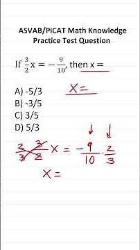 Solving Equations: ASVAB/PiCAT Math Knowledge Practice Test Question #acetheasvab with #grammarhero