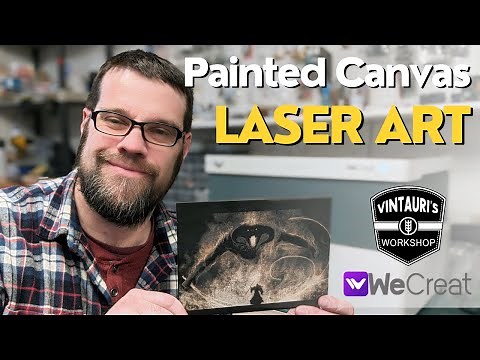 Multicolor Painted Canvas engraving with a diode laser