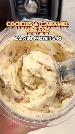 High Protein Cookies and Caramel Ice Cream (Ninja Creami!)