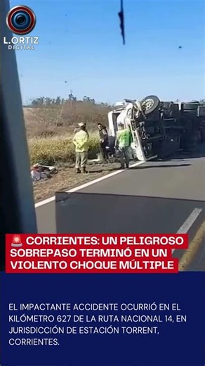 🚨 CORRIENTES: UN PELIGROSO SOBREPASO TERMINÓ EN UN VIOLENTO CHOQUE MÚLTIPLE