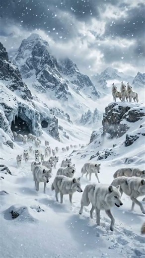🐺 King of the Snow Mountains | Arctic Wolf Pack #arcticwolf #snowfall Arctic