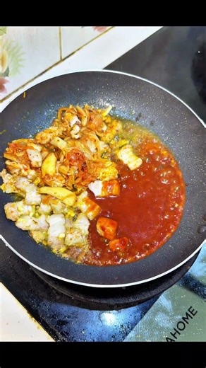 หมูผัดกิมจิ ราดชีส #skills #cooking #food