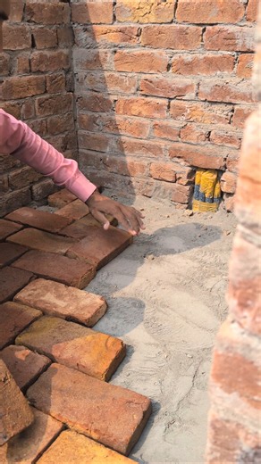Smart Floor Brick Laying Technique 🧱🔥 | Tips & Tricks #Shorts