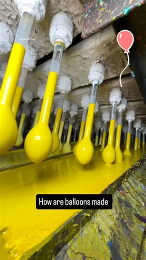 Technology🔹️Gadgets on Instagram: "Balloons are typically made in factories through a process that involves the extrusion or dipping of rubber or latex into molds. For latex balloons, liquid latex is poured into a mold and then dipped in a water-based solution to create the balloon's shape, which is then dried and vulcanized to improve elasticity. For rubber balloons, raw rubber is mixed with additives, shaped into sheets, and then cut into pieces that are molded or extruded into the balloon sh