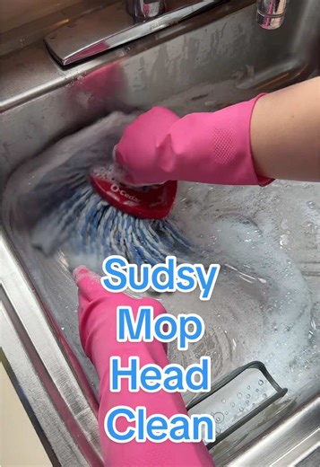 Satisfying Sudsy Mop Head Cleaning with Ajax and Dawn