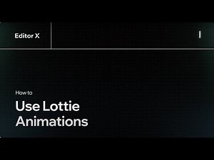 How to use Lottie animations | Editor X