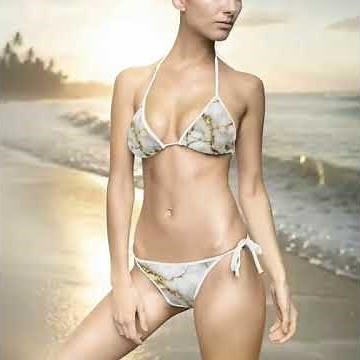 Gold bikini for summer beaches