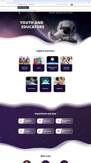 Discover our refreshed Youth and Educators section! 🚀 Explore fun activities, engaging educational resources, and inspiring stories about astronauts and space missions. From classroom tools to at-home experiments, there’s something for every space enthusiast. https://www.asc-csa.gc.ca/eng/youth-educators/ | Canadian Space Agency