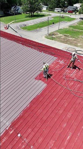 Silicone Coating over an Existing Metal Roof #roofing #coating #construction #silicone #spray