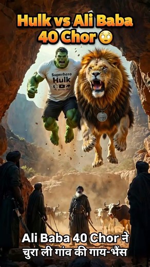 🥹 Ali Baba 40 Chor ने चुरा ली गांव की गाय-भैंस। Epic Fight Story #shortsfeed #shorts #hulk #trending