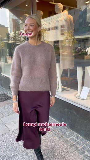 Uusia sävyjä Lempi mohairneuleeseen 🤎🩷🤍 99.95€ Saatavilla:🤎Taupe 💛Beige 🩶Harmaanmusta 💚Khakinvihreä 🤍Valkoinen 🩷Roosa 🤎Suklaanruskea 📍Isokatu 26, Oulu ja www.muotimaaria.fi | Muoti Maaria