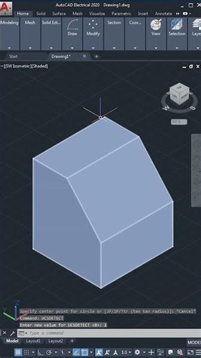 AutoCAD 3D, UCSDETECT, 3D Modeling #shorts