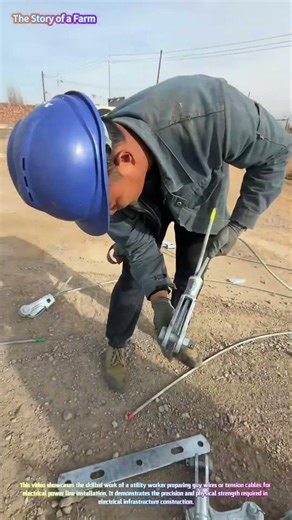 Power Line Installation: Crafting Tension Cables for Electrical Infrastructure ⚡🔧