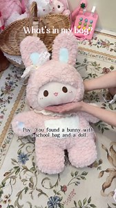 Plush Backpack 24 Inch Pink Bunny Cute Handmade Rabbit Plush Bag with Adjustable Straps Soft Lightweight Stuffed Animal Backpack for Daily Use, Photos, Room Decor & Gift for Girls