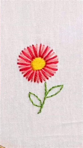 Flower embroidery #2 | straight stitch flower #flowerembroidery #embroideryforbeginners