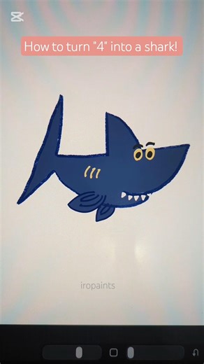 How to draw a shark 🦈 easy tutorial. #shorts