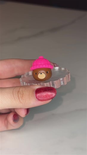 Adorable Cozy Bear Keychain Made from Polymer Clay