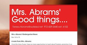 Mrs. Abrams' Good things....