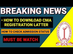 How To download cma registration latter