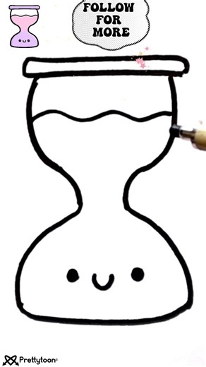 Cute Hourglass Drawing ⏳✨ Easy and Adorable Art Tutorial
