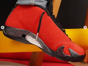 First On-Foot Images Of Air Jordan 14 "Ferrari" Are Here