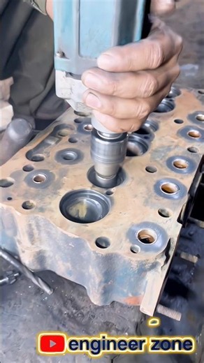 Engine Head Quining Secret Every Diesel Mechanic Must Know! 🔥 #Shorts
