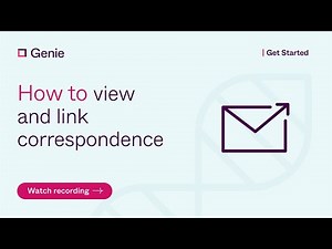 How to view and link correspondence in Genie