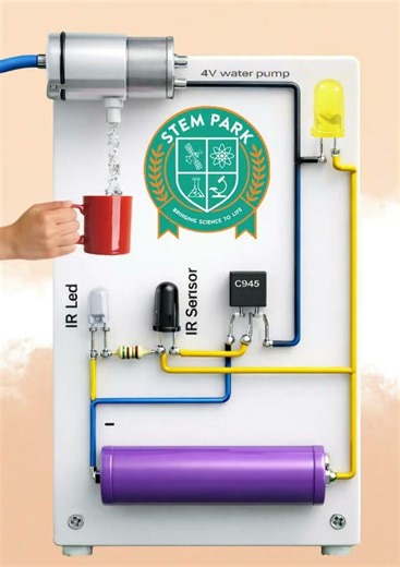 Automatic Water Dispenser Using IR Sensor | DIY Smart Water Pump Project #stempark