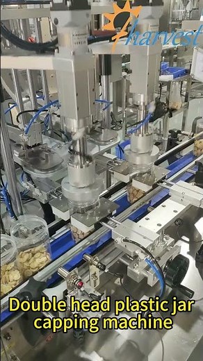 Double head plastic jar capping machine, gripping capping machine