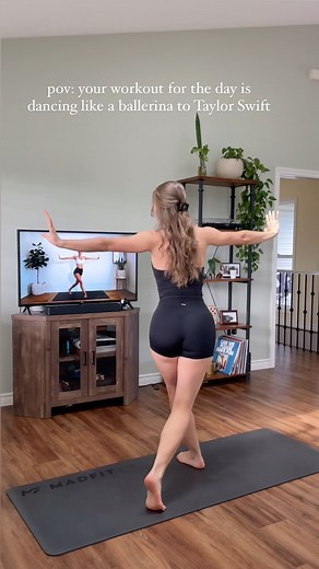 MADDIE | Workout Instructor on Instagram: "who says you can’t dance to folklore? ✨ dancer sculpt + taylor swift = a great workout 🩰 Full folklore routine is on my YouTube channel: MadFit . . . . #danceworkout #fitnessmotivation #workoutroutine #weightlosstips #homeworkout"