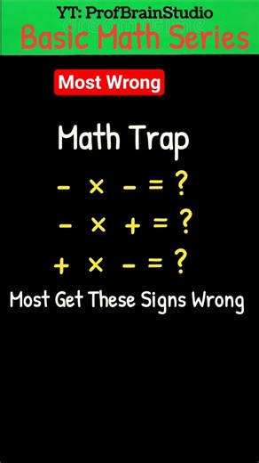 Negative Numbers Made Easy | Most Students Get These Signs Wrong‼️#maths #shorts #signs #trending