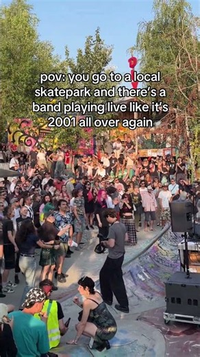 would you join the crowd #skatepark #skate #livemusic #2000s #band