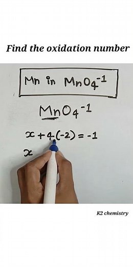 find the oxidation number of Mn in mno4 -1 l mno4- oxidation number l #oxidationnumber