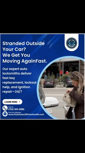 Henry Gelaedov | First Choice 24/7 Locksmith Denver Colorado llc on Instagram: "Locked out or lost your car keys? 🚗🔑 Our expert auto locksmiths are ready 24/7 to get you back on the road fast with key replacement, lockout help, and ignition repair. 📞 (720) 305-2886 🌐 www.firstchoice24hrlocksmith.com #firstchoice24/7locksmith, #AutoLocksmith, #CarLockout, #KeyReplacement, #ignitionrepairservice"