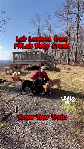 Lab Lessons from FitLab Deep Creek. Know Your Trails. Leave No Trace. The Labs are ALWAYS ready to get outside to move. They would not object to hiking on muddy trails. As the humans who are responsible for planning their outdoor movement, we choose to make responsible decisions to protect the trails. Following heavy rains, or snow melt, we select trails with rocky surfaces or excellent drainage. When it’s not possible to find a non-muddy trail, we take hard surface walks. Why? Because we don’t 