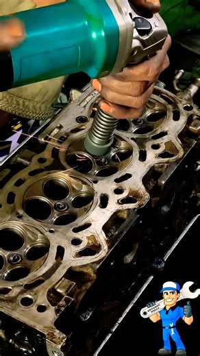 PRO SKILLS ENGINE HEAD VALVE SEAT GRANDING #viralshorts #workshop #head #tools