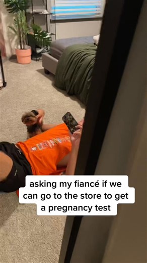 He’s SO cute 🥹😭🙊 #fiance #couple #prank #baby #pregnancytest #sweet | Quincieandzach