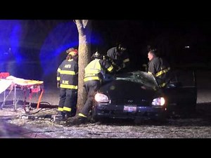 Car vs. Tree Crash with Entrapment and Extrication Rescue