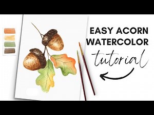 Easy Autumn Acorn & Leaf Tutorial | Fall Painting Ideas for Beginners!