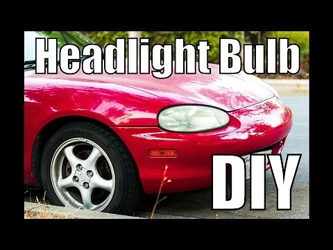 Mazda Miata NB Headlight Bulb Replacement DIY - How to replace - 1999 2000 2001 2002 2003 2004