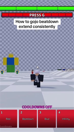 Gojo beatdown extend tutorial #aba #animebattlearena #roblox | gojo red extend aba