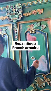 18K views · 393 reactions | Spectacular Armoire Makeover.. This Ted armoire was repainted from a vibrant green to an old world mottled finish with a soft color palette in an extreme furniture makeover. | Paint with Casey | Facebook