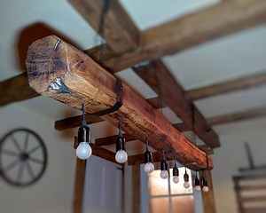 Handcrafted Oak Beam Chandelier: Rustic Farmhouse Lighting - Etsy