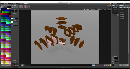 【立体拼豆】MagicaVoxel 拆图和铺图