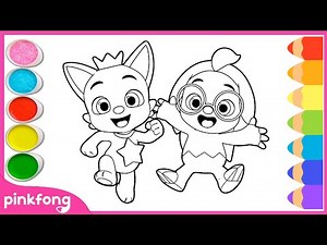 Coloring Hogi and Pinkfong - Pinkfong Wonderstar Coloring Pages
